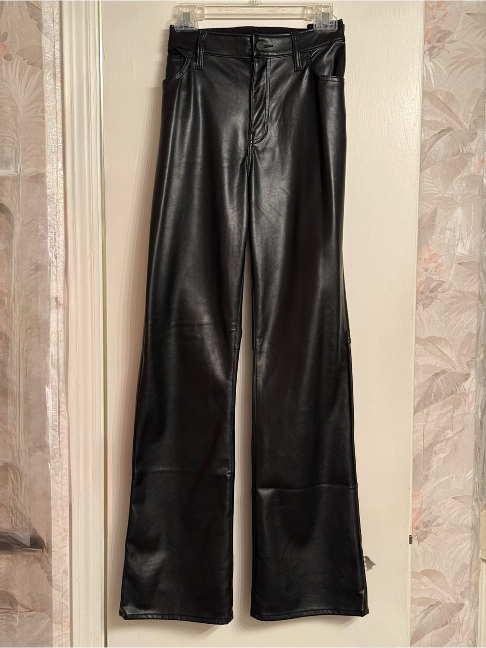 GAP Black vegan leather Baby Boot Jeans